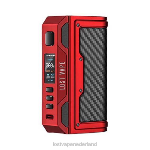 Lost Vape Thelema zoektocht 200w mod mat rood/koolstofvezel - Lost Vape near me Nederland TYU4R178