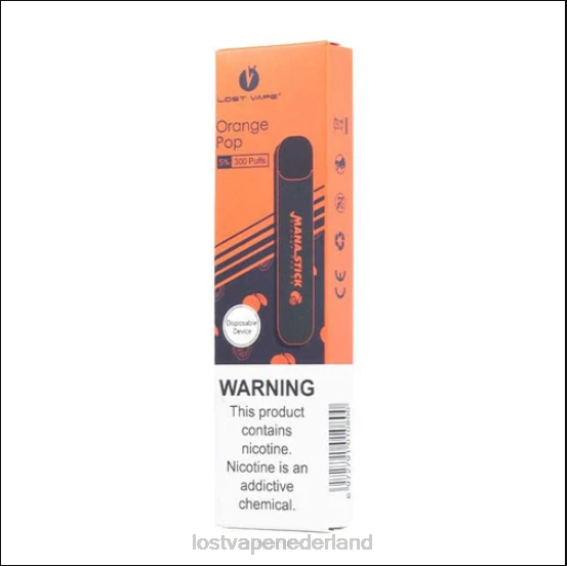 Lost Vape Mana stok wegwerp | 300 trekjes | 1,2 ml oranje pop 5% - Lost Vape Amsterdam TYU4R523