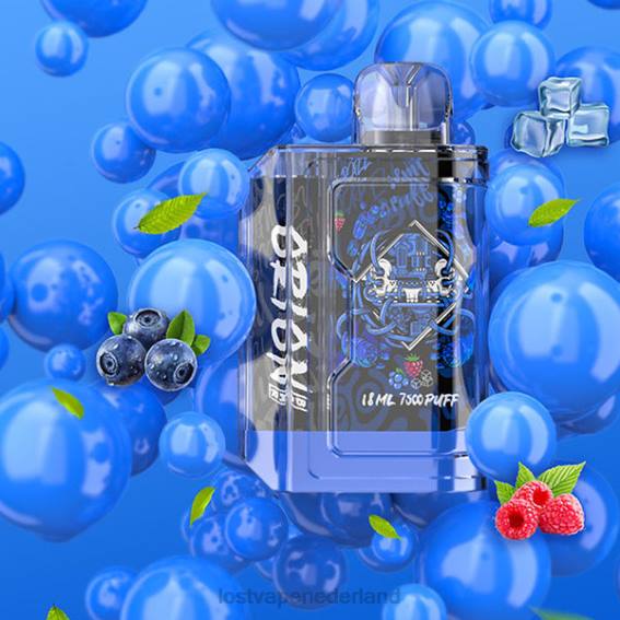 Lost Vape Orion reep wegwerp | 7500 trekje | 18ml | 50mg blauw razz-ijs - Lost Vape Nederland TYU4R82